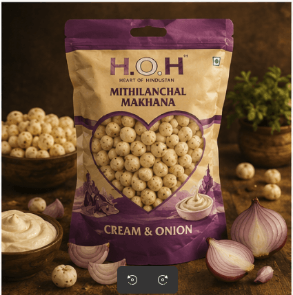 HOH Cream & Onion makhana packet